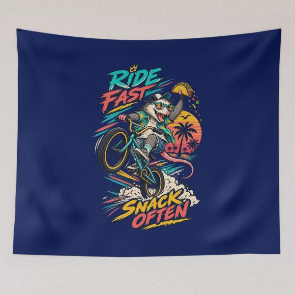 Item preview, Ride Fast Snack Often Possum BMX Bike Retro Taco Vibes designed and sold by SVox.