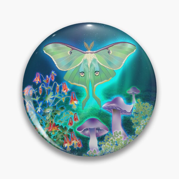 Item preview, Luna Moth, Columbine, Mushrooms, Fringed Orchid Moonscape designed and sold by Jedi-Artist.
