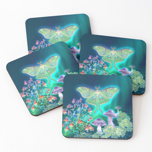 Item preview, Luna Moth, Columbine, Mushrooms, Fringed Orchid Moonscape designed and sold by Jedi-Artist.