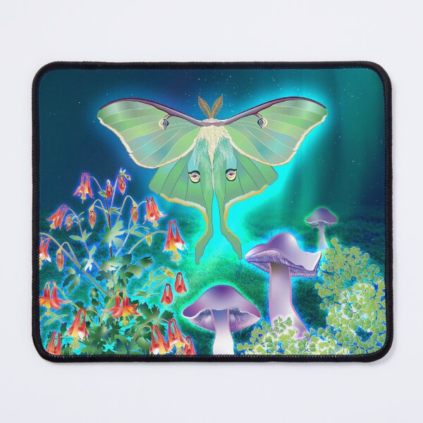 Item preview, Luna Moth, Columbine, Mushrooms, Fringed Orchid Moonscape designed and sold by Jedi-Artist.