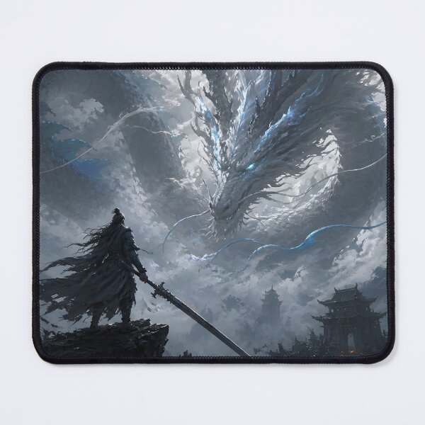Item preview, Ancient Azure Dragon – Duel Above the Ruined Temple designed and sold by ChromaRune.