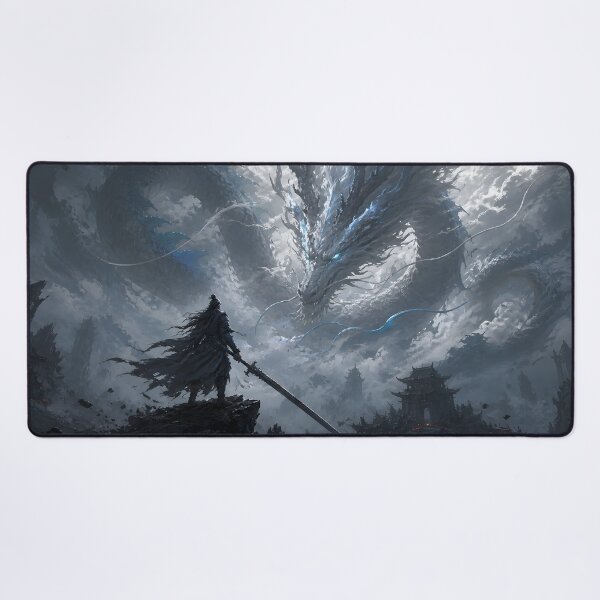 Item preview, Ancient Azure Dragon – Duel Above the Ruined Temple designed and sold by ChromaRune.