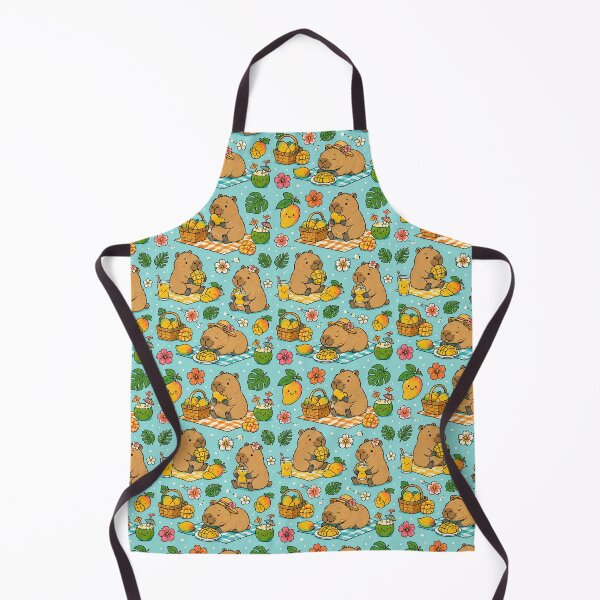 Item preview, Cute Capybara Mango Picnic Pattern designed and sold by Soft Berry Studio.