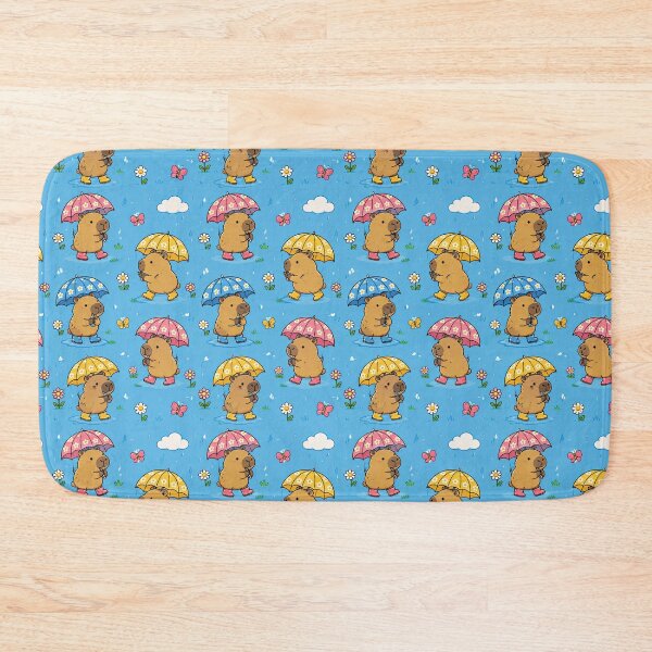 Item preview, Cute Capybara Flower Umbrella Pattern designed and sold by Soft Berry Studio.