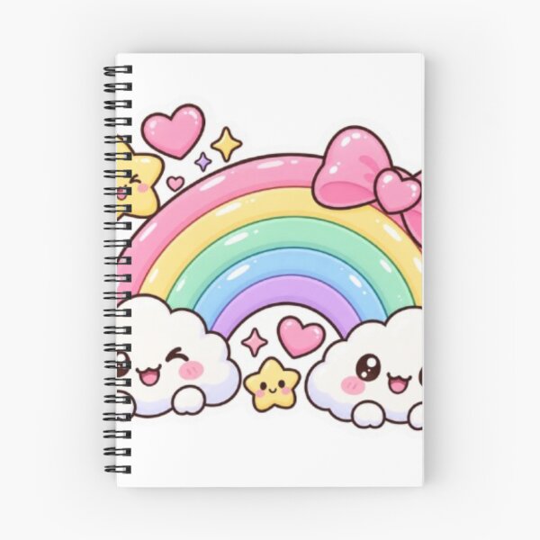 Item preview, Cute Kawaii Rainbow Sticker | Pastel Rainbow with Smiling Clouds & Hearts designed and sold by Vegasstickers.
