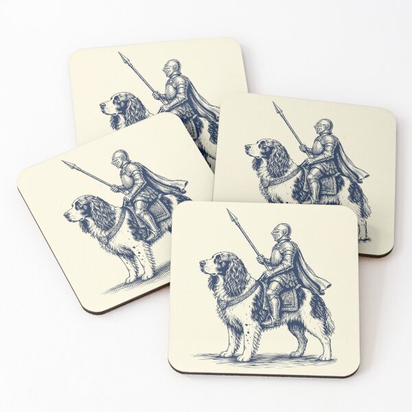 Item preview, Knight Riding Cocker Spaniel Dog Vintage Medieval Art  designed and sold by Y-Vibes.