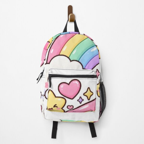 Item preview, Cute Kawaii Rainbow Sticker | Pastel Rainbow with Smiling Clouds & Hearts designed and sold by Vegasstickers.