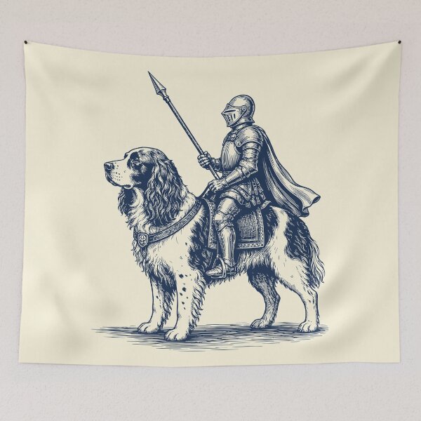 Item preview, Knight Riding Cocker Spaniel Dog Vintage Medieval Art  designed and sold by Y-Vibes.