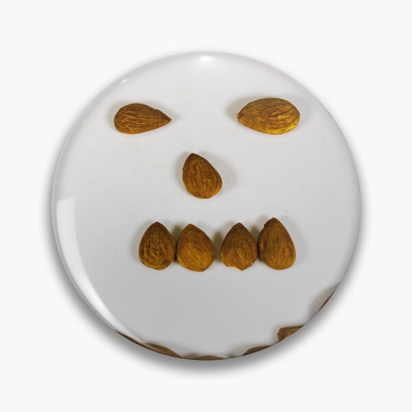 Item preview, Almond Smiley Face On White Plate — Healthy Snack Art From Nuts designed and sold by Nmallia.