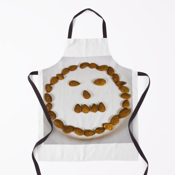 Item preview, Almond Smiley Face On White Plate — Healthy Snack Art From Nuts designed and sold by Nmallia.