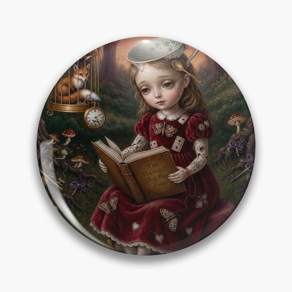 Item preview, Tea Time in the Enchanted Forest – Pop Surrealism, Victorian Girl, Whimsical Storybook Art designed and sold by Piagor.