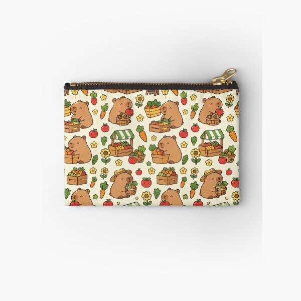 Item preview, Cute Capybara Farmers Market Pattern designed and sold by Soft Berry Studio.