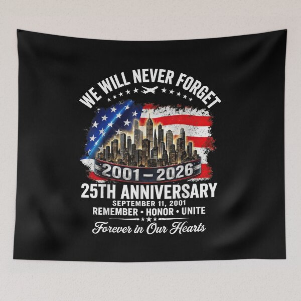 Item preview, 25th Anniversary September 11 2001 Never Forget Memorial designed and sold by Remontadarnia.