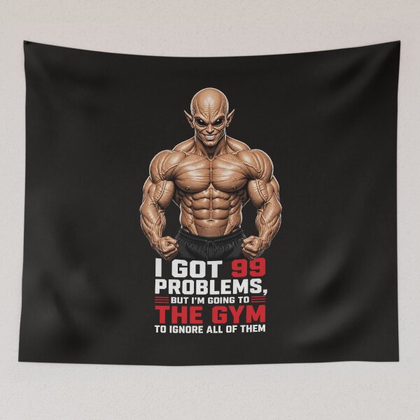 Item preview, 99 Problems But The Gym Fixes Them All - Alien gym designed and sold by UrbaneVibeCo.