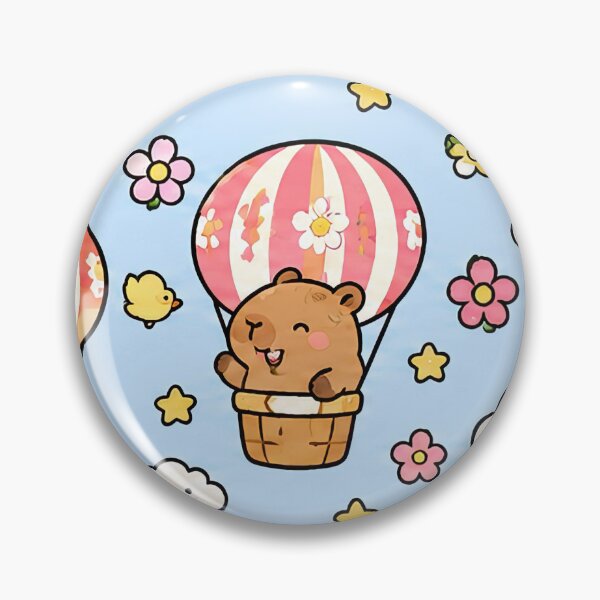 Item preview, Cute Capybara Hot Air Balloon Pattern designed and sold by Soft Berry Studio.