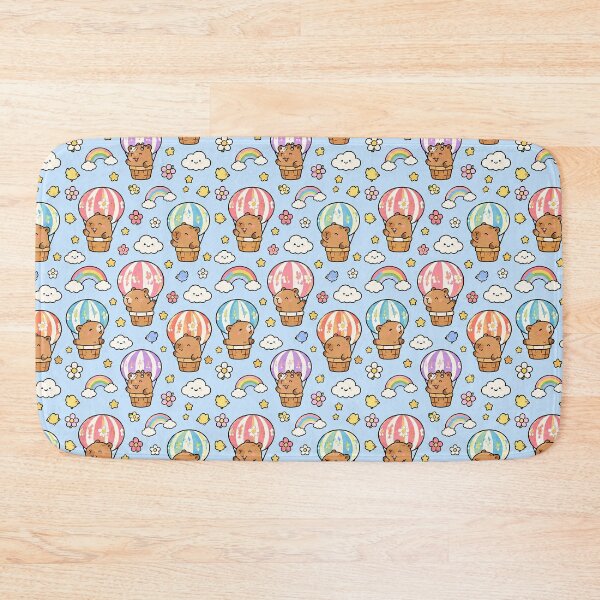 Item preview, Cute Capybara Hot Air Balloon Pattern designed and sold by Soft Berry Studio.