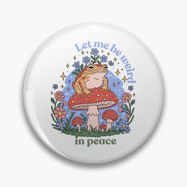 Item preview, Frog on Mushroom — “Let Me Be Weird in Peace” Whimsical Forest Art designed and sold by Krasnovaovaova.