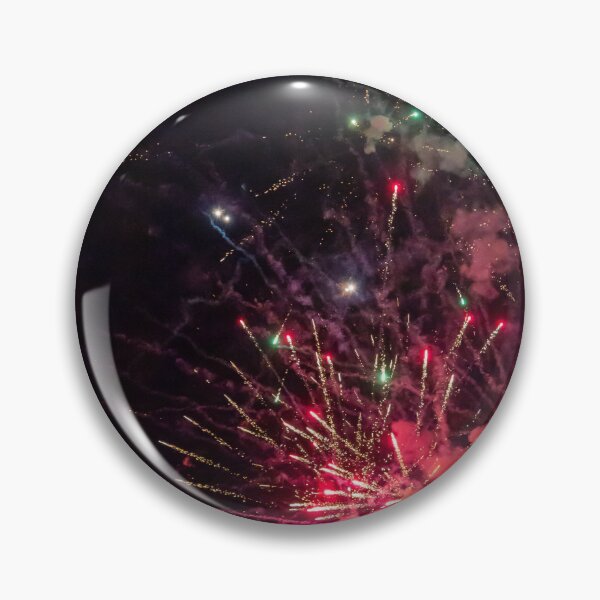 Item preview, Colorful Fireworks Explosion Over Night Sky Celebrating Holiday Event With Red Green Sparks And Smoke designed and sold by Nmallia.