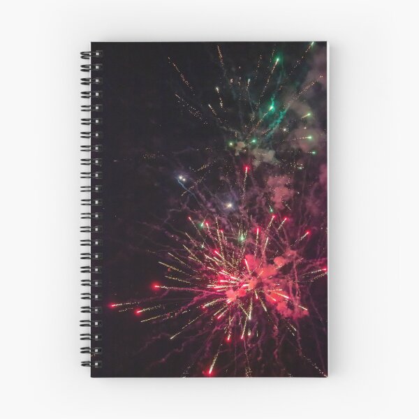 Item preview, Colorful Fireworks Explosion Over Night Sky Celebrating Holiday Event With Red Green Sparks And Smoke designed and sold by Nmallia.