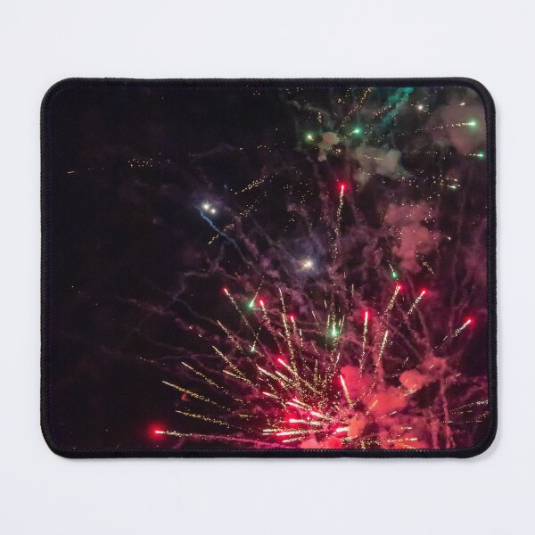 Item preview, Colorful Fireworks Explosion Over Night Sky Celebrating Holiday Event With Red Green Sparks And Smoke designed and sold by Nmallia.
