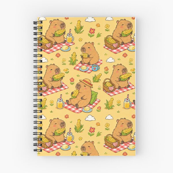 Item preview, Cute Capybara Corn Picnic Pattern designed and sold by Soft Berry Studio.