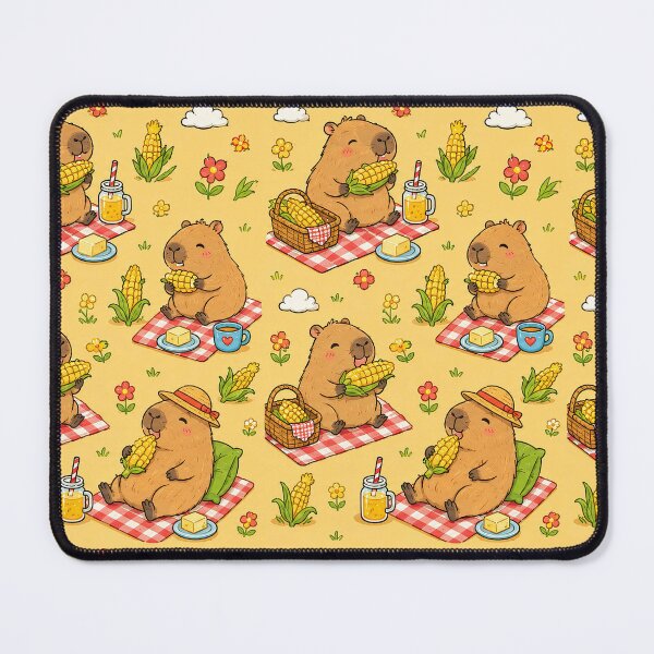 Item preview, Cute Capybara Corn Picnic Pattern designed and sold by Soft Berry Studio.