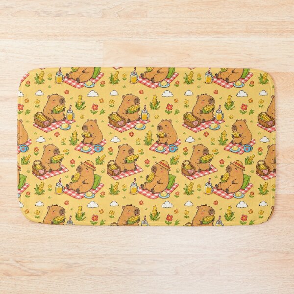 Item preview, Cute Capybara Corn Picnic Pattern designed and sold by Soft Berry Studio.