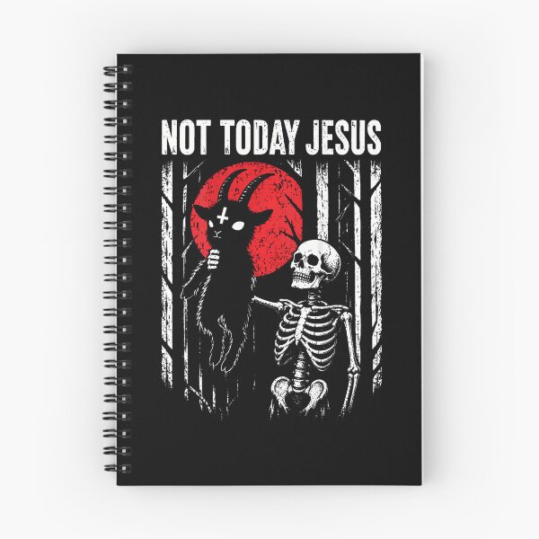 Item preview, On Back Not Today Jesus Dark Horror Goat Skeleton Halloween designed and sold by Trippy-Toad.