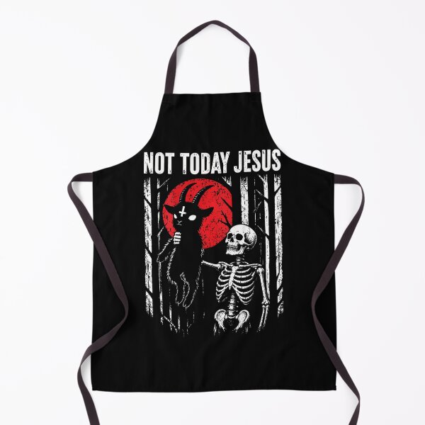 Item preview, On Back Not Today Jesus Dark Horror Goat Skeleton Halloween designed and sold by Trippy-Toad.