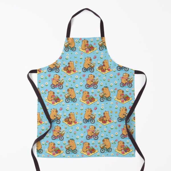 Item preview, Cute Capybara Daisy Picnic Bicycle Pattern designed and sold by Soft Berry Studio.
