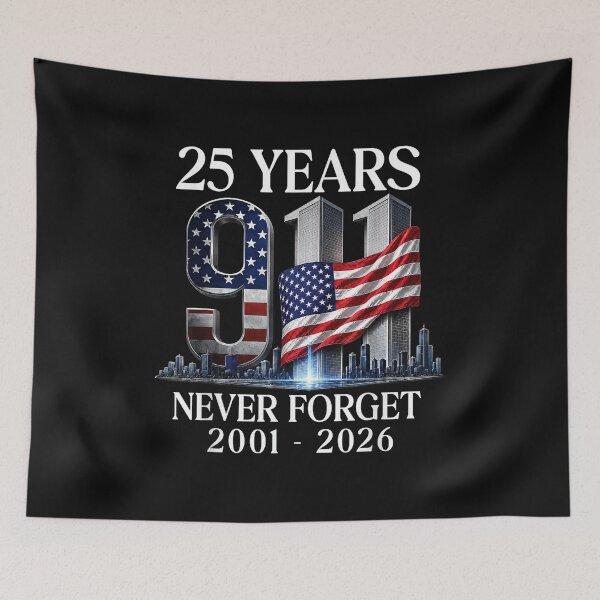 Item preview, 25 Years 9/11 Never Forget September 11 2001 Memorial designed and sold by Remontadarnia.
