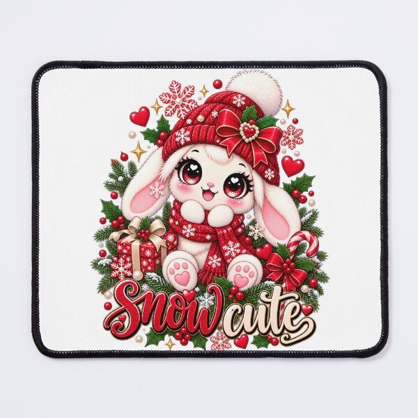 Item preview, Snow Cute Christmas Bunny – Red Kawaii Winter Kids Holiday Girly Gift designed and sold by SaNaCreation13.
