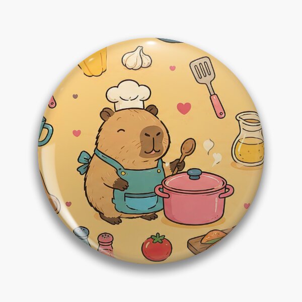 Item preview, Cute Capybara Little Chef Pattern designed and sold by Soft Berry Studio.