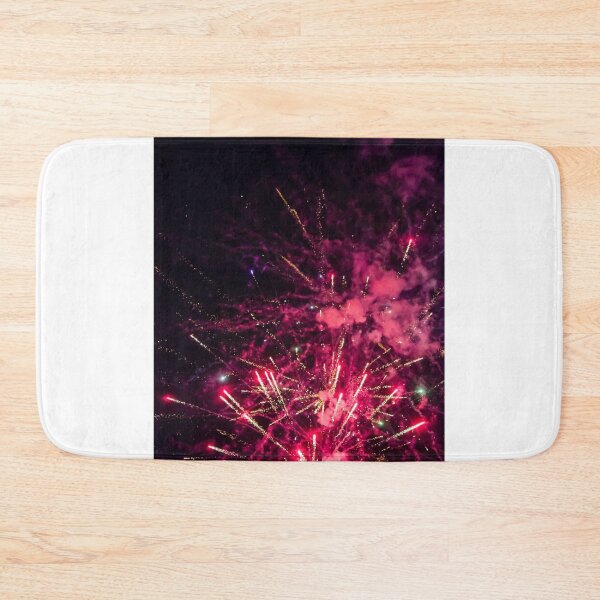 Item preview, Colorful Fireworks Explosion Over Night Sky Celebrating Holiday Event With Red Green Sparks And Smoke designed and sold by Nmallia.