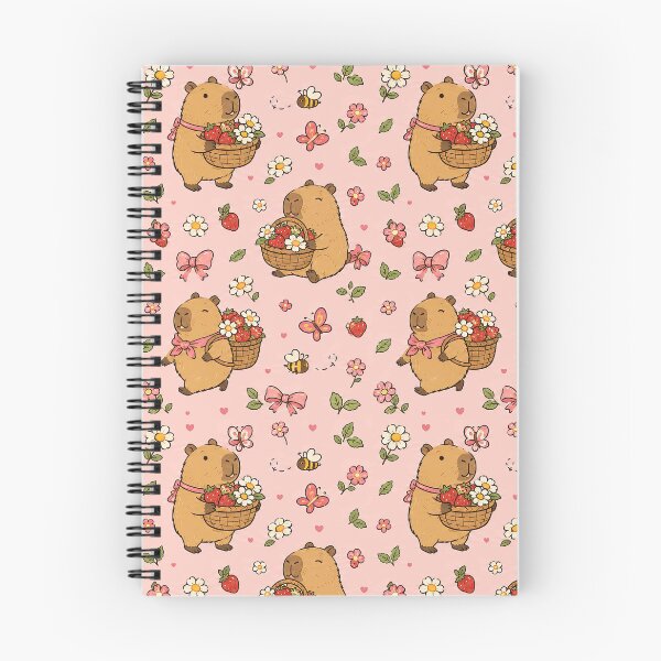 Item preview, Cute Capybara Strawberry Flower Basket Pattern designed and sold by Soft Berry Studio.