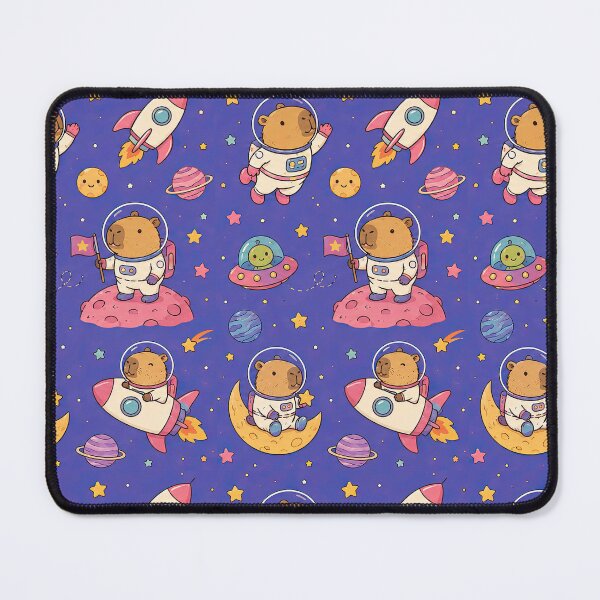 Item preview, Cute Capybara Space Adventure Pattern designed and sold by Soft Berry Studio.