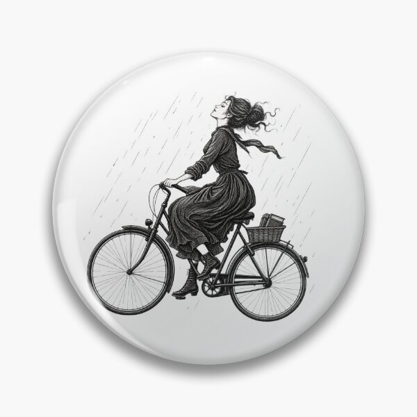 Item preview, Victorian woman on a bicycle in the rain designed and sold by KokoFlanell.