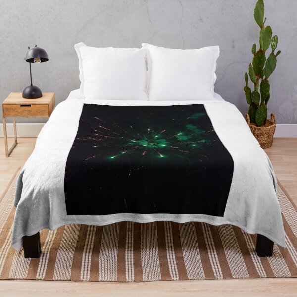 Item preview, Colorful Fireworks Explosion Over Night Sky Celebrating Holiday Event With Red Green Sparks And Smoke designed and sold by Nmallia.