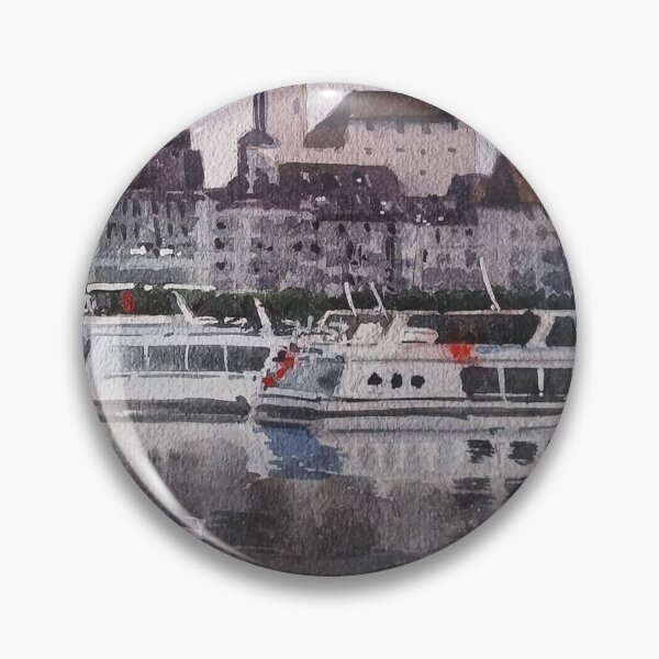 Item preview, Rapperswil Switzerland Lake Castle Watercolor designed and sold by SlavaArt.