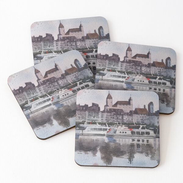 Item preview, Rapperswil Switzerland Lake Castle Watercolor designed and sold by SlavaArt.