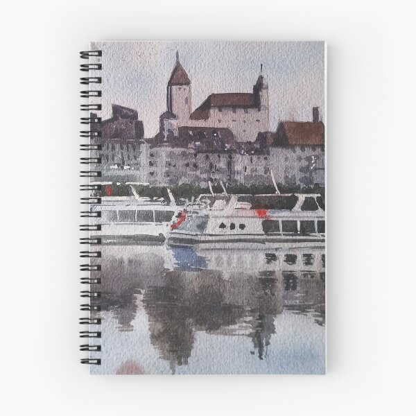 Item preview, Rapperswil Switzerland Lake Castle Watercolor designed and sold by SlavaArt.