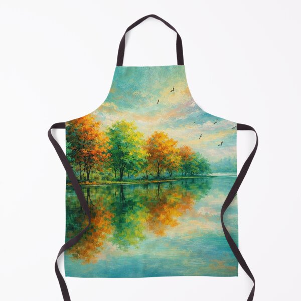 Item preview, Autumn’s Mirror – Vibrant Teal & Orange Fall Lake Landscape designed and sold by Joey Santiago.