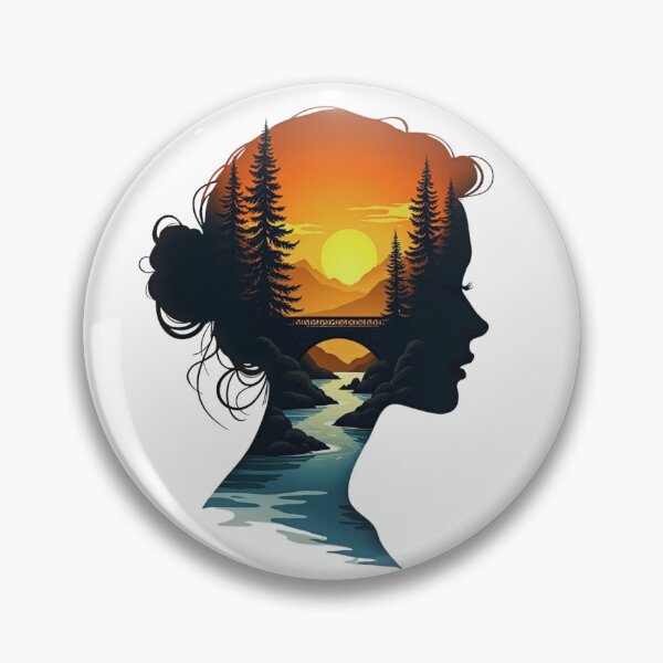 Item preview, Woman Silhouette Sunset Mindscape designed and sold by GabeMountainArt.
