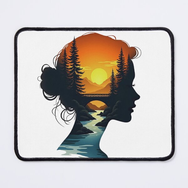 Item preview, Woman Silhouette Sunset Mindscape designed and sold by GabeMountainArt.