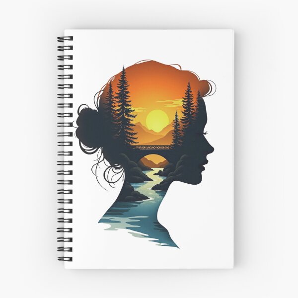 Item preview, Woman Silhouette Sunset Mindscape designed and sold by GabeMountainArt.