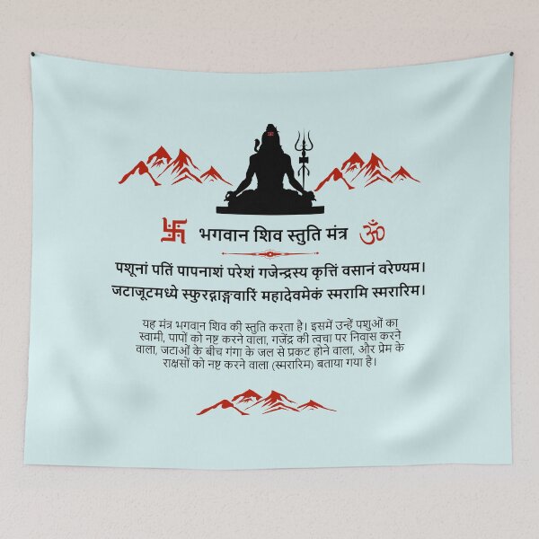 Item preview, Vedasara Shiva Stotram Shiva Wall Art designed and sold by hutofdesigns.