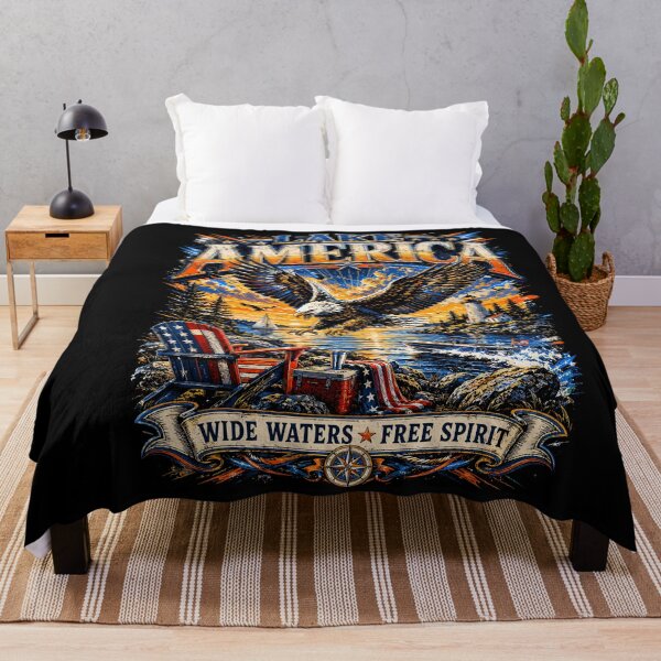 Item preview, Lake America USA Vintage Patriotic Design designed and sold by stershopepie.