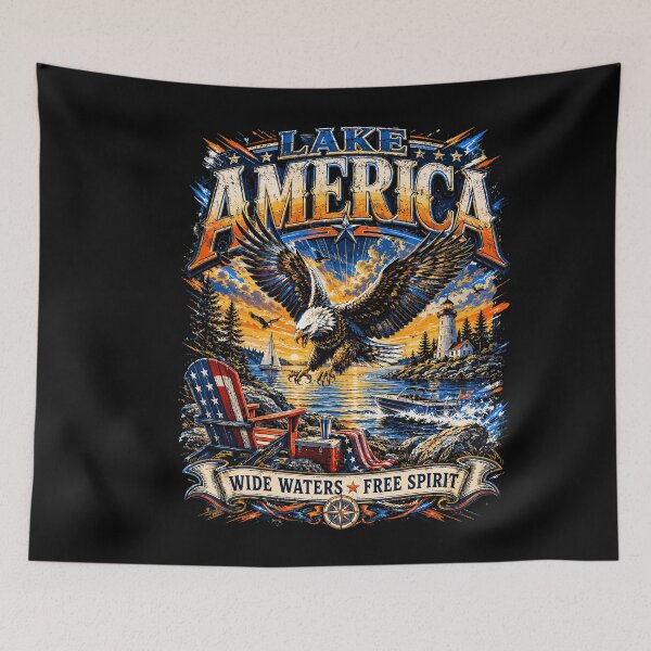 Item preview, Lake America USA Vintage Patriotic Design designed and sold by stershopepie.