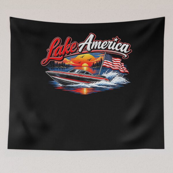 Item preview, Lake America Vintage Patriotic Americana Design designed and sold by HaytamShop.