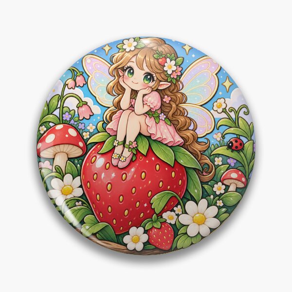 Item preview, Cute Strawberry Fairy Cottagecore – Kawaii Magical Garden designed and sold by CreativeCharmCo.